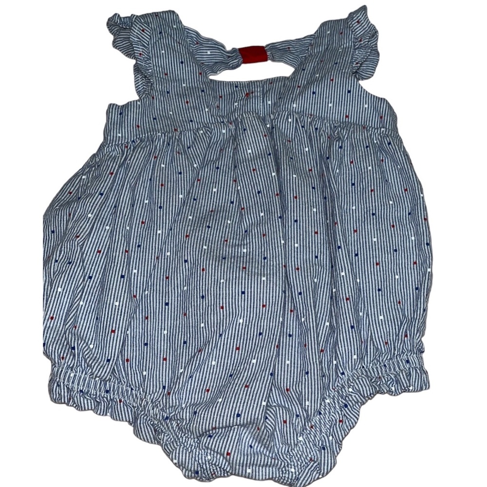 Cat & Jack • RED|WHITE|BLUE Striped & Polka Dot  Design Onesie - Picture 11 of 11